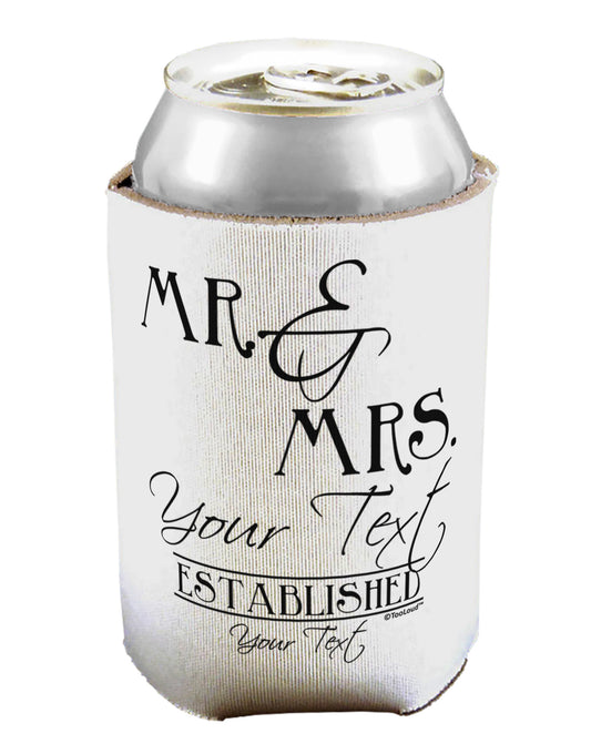 Personalized Mr and Mrs -Name- Established -Date- Design Can / Bottle Insulator Coolers-Can Coolie-TooLoud-1-Davson Sales