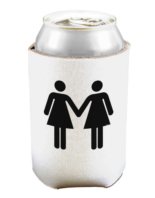 Lesbian Women Holding Hands LGBT Can and Bottle Insulator Cooler-Bottle Insulator-TooLoud-White-Davson Sales