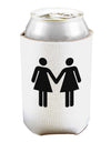 Lesbian Women Holding Hands LGBT Can and Bottle Insulator Cooler-Bottle Insulator-TooLoud-White-Davson Sales