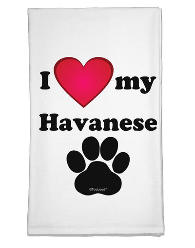 I Heart My Havanese Flour Sack Dish Towel by TooLoud-Flour Sack Dish Towel-TooLoud-White-Davson Sales