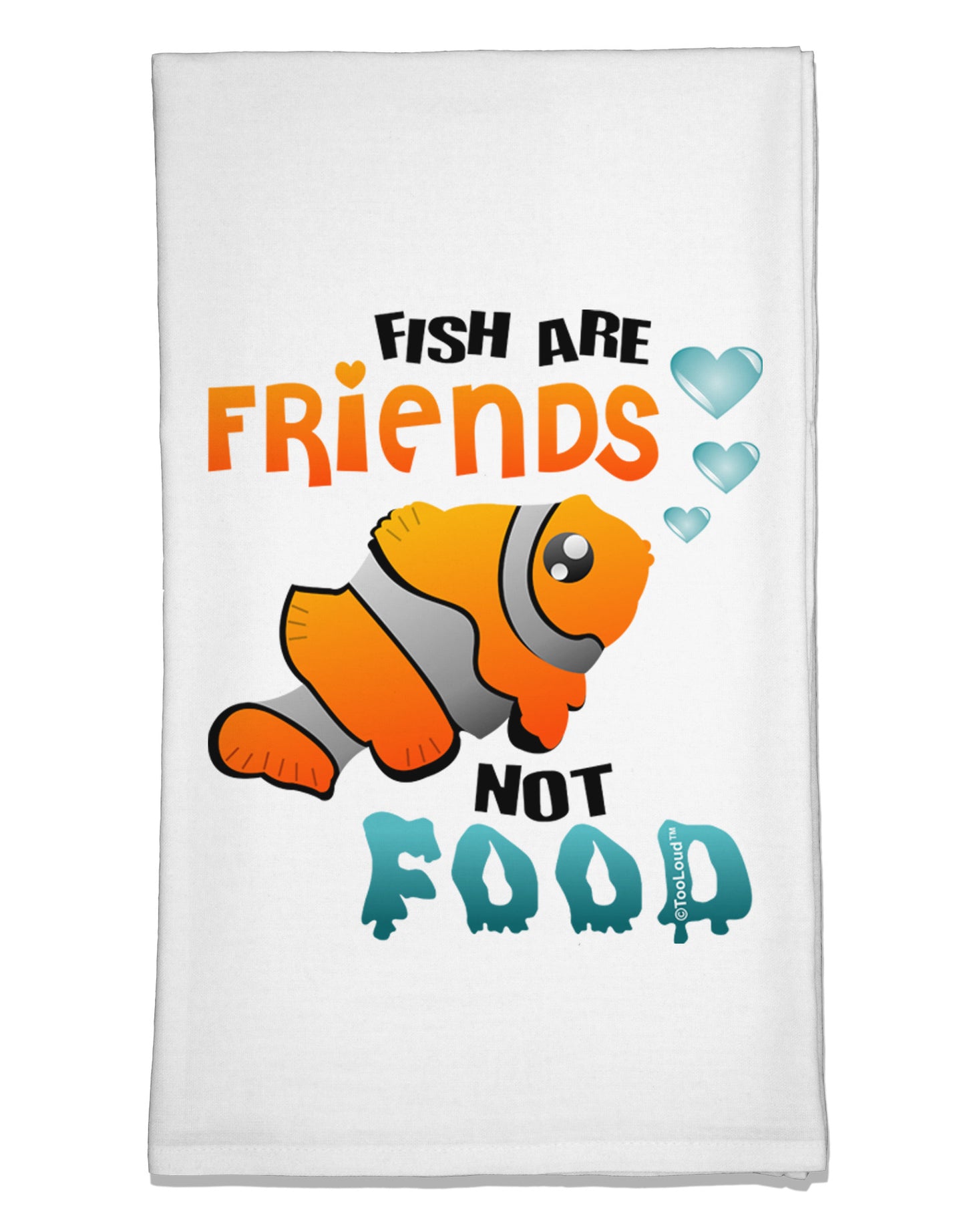 Fish Are Friends Not Food Flour Sack Dish Towels-Flour Sack Dish Towel-TooLoud-White-Davson Sales