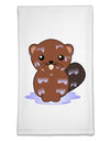 Cute Wet Beaver Flour Sack Dish Towels-Flour Sack Dish Towel-TooLoud-White-Davson Sales