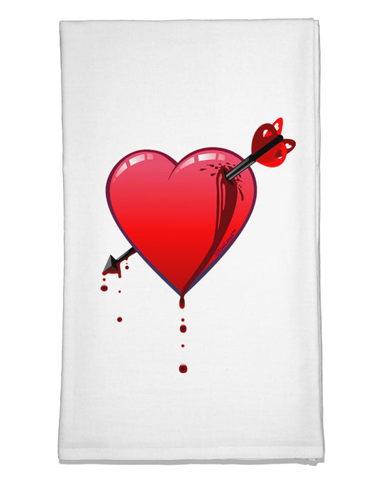 Shot Through the Heart Bleeding Flour Sack Dish Towels by TooLoud-Flour Sack Dish Towel-TooLoud-White-Davson Sales