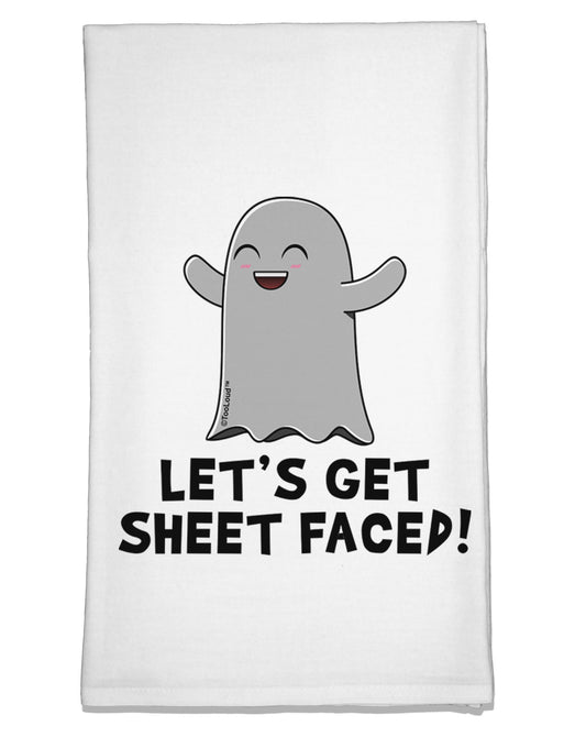Let's Get Sheet Faced Flour Sack Dish Towel by TooLoud-Flour Sack Dish Towel-TooLoud-White-Davson Sales