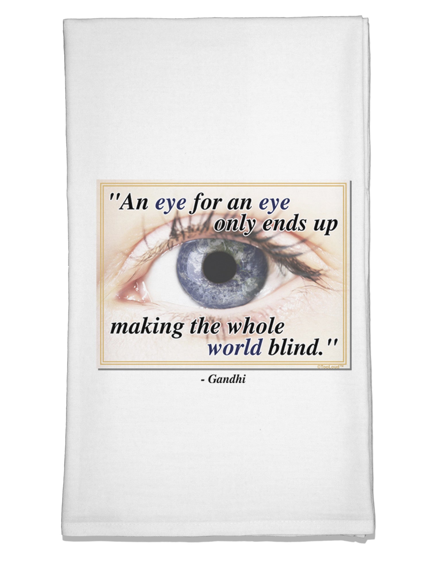 Eye For An Eye Gandhi Flour Sack Dish Towel by TooLoud-Flour Sack Dish Towel-TooLoud-White-Davson Sales