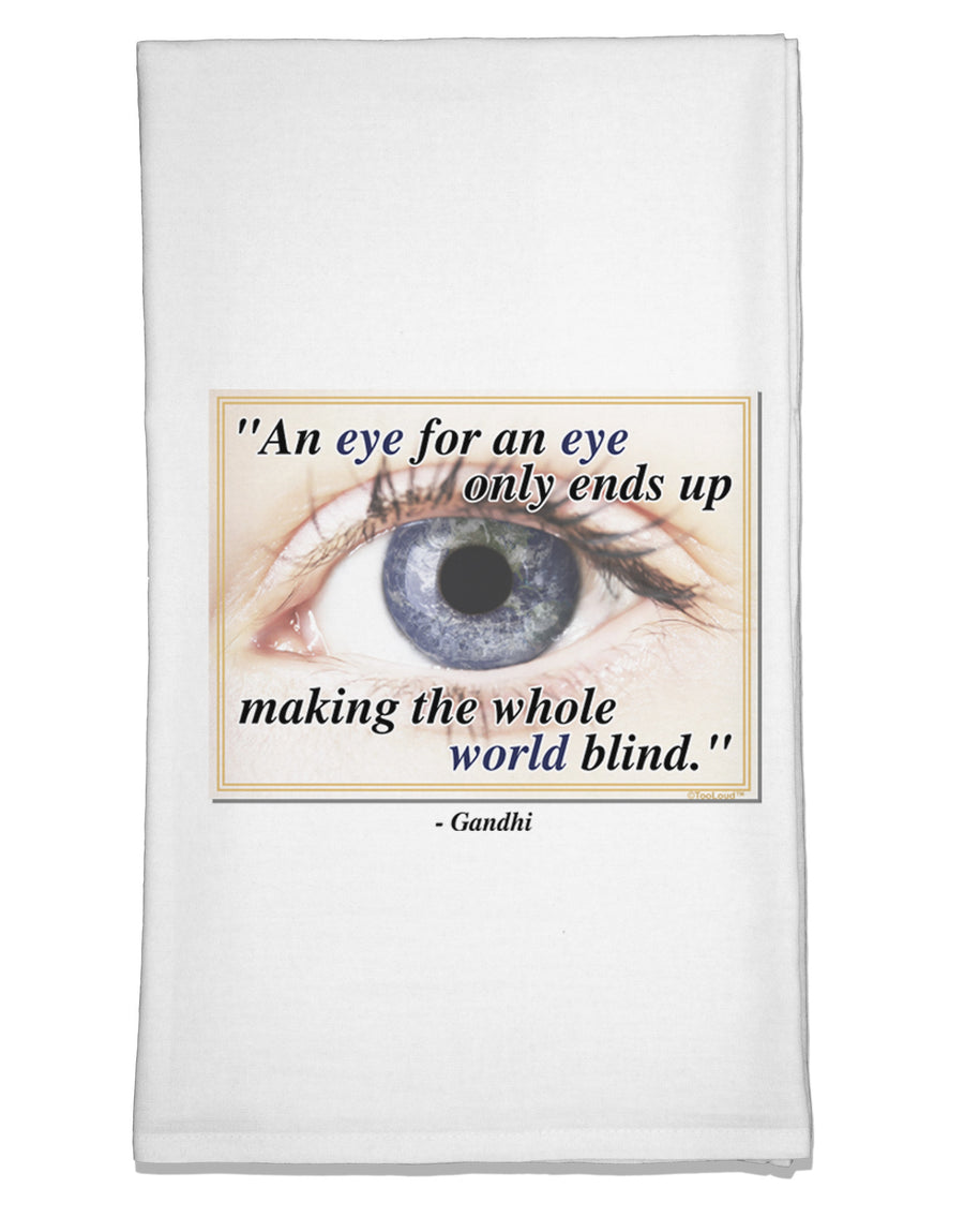 Eye For An Eye Gandhi Flour Sack Dish Towel by TooLoud-Flour Sack Dish Towel-TooLoud-White-Davson Sales