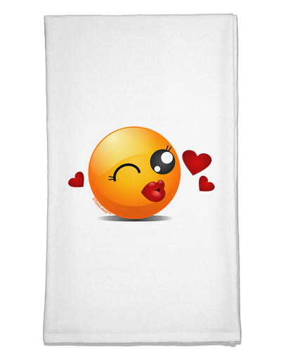 Kissy Face Emoji Girl Flour Sack Dish Towels-Flour Sack Dish Towel-TooLoud-White-Davson Sales
