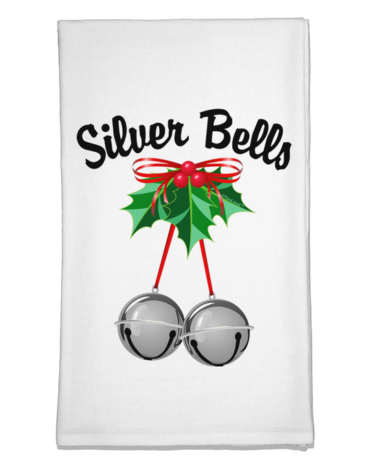 Silver Bells Flour Sack Dish Towels by TooLoud-Flour Sack Dish Towel-TooLoud-White-Davson Sales