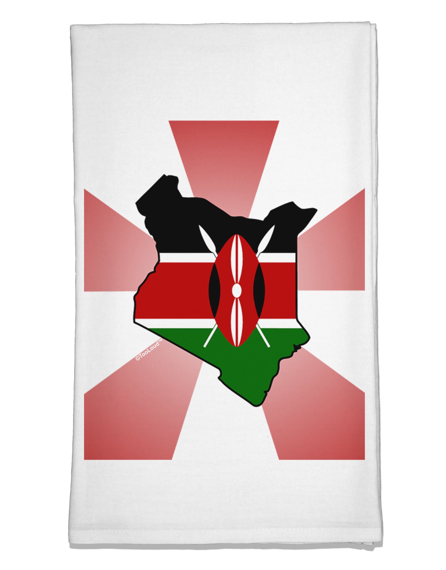 Kenya Flag Design Flour Sack Dish Towels-Flour Sack Dish Towel-TooLoud-White-Davson Sales