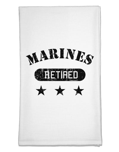 Retired Marines Flour Sack Dish Towel by TooLoud-Flour Sack Dish Towel-TooLoud-White-Davson Sales