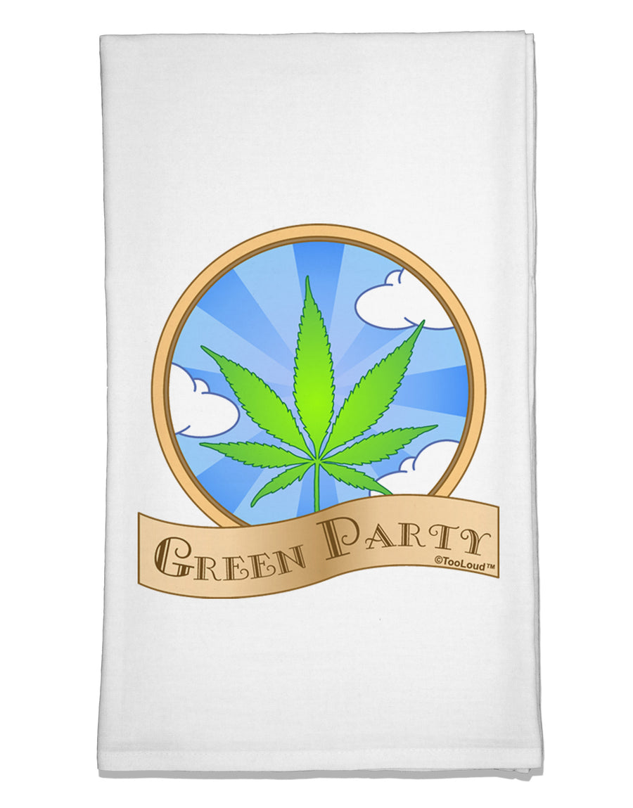 Green Party Symbol Flour Sack Dish Towel-Flour Sack Dish Towel-TooLoud-White-Davson Sales