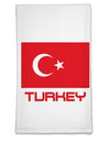 Turkey Flag with Text Flour Sack Dish Towel by TooLoud-Flour Sack Dish Towel-TooLoud-White-Davson Sales