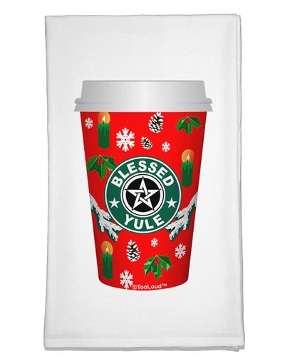 Blessed Yule Red Coffee Cup Flour Sack Dish Towels by TooLoud-TooLoud-White-Davson Sales