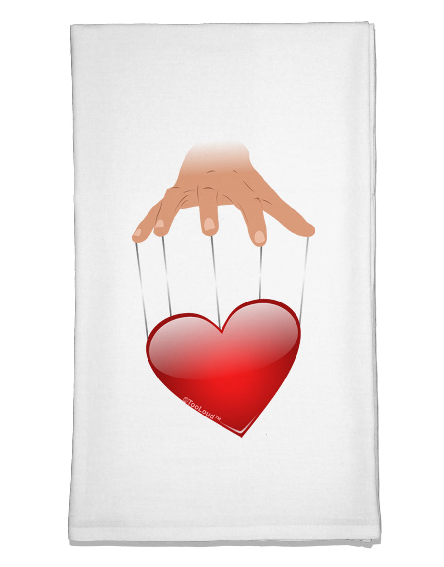 Heart on Puppet Strings Flour Sack Dish Towels-Flour Sack Dish Towel-TooLoud-White-Davson Sales