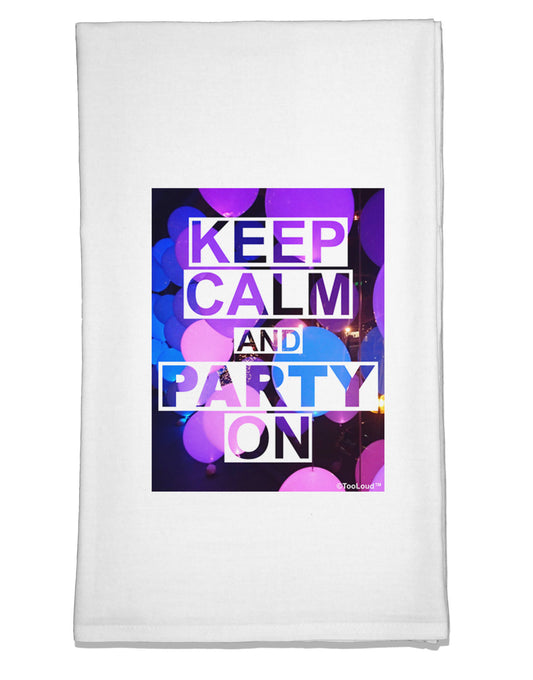 Keep Calm - Party Balloons Flour Sack Dish Towel-Flour Sack Dish Towel-TooLoud-White-Davson Sales