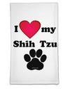 I Heart My Shih Tzu Flour Sack Dish Towel by TooLoud-Flour Sack Dish Towel-TooLoud-White-Davson Sales