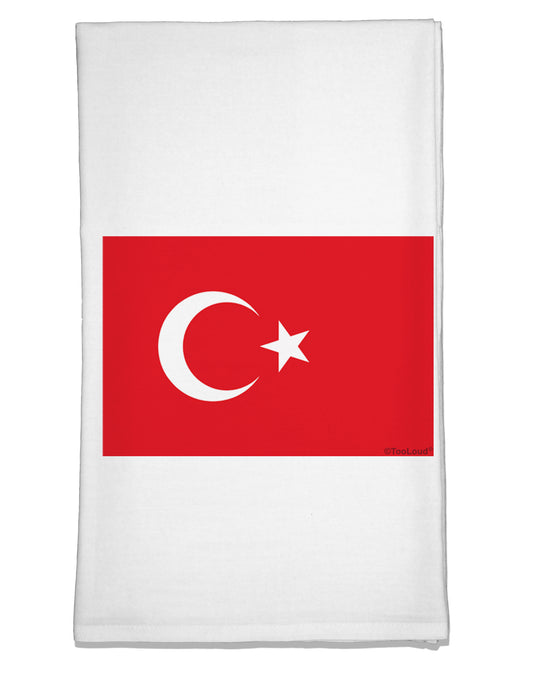 Turkey Flag Flour Sack Dish Towel by TooLoud-Flour Sack Dish Towel-TooLoud-White-Davson Sales