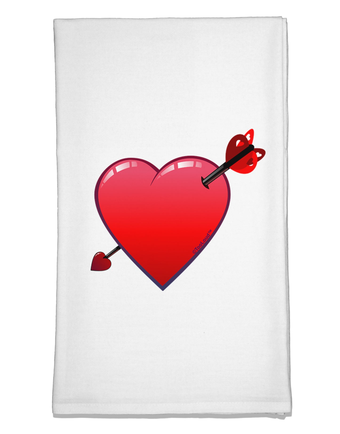 Shot Through the Heart Cute Flour Sack Dish Towels by TooLoud-Flour Sack Dish Towel-TooLoud-White-Davson Sales