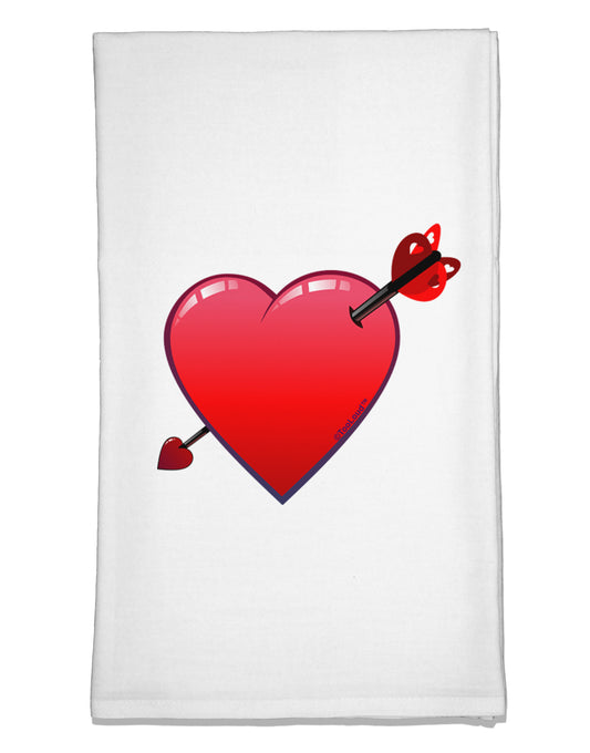 Shot Through the Heart Cute Flour Sack Dish Towels by TooLoud-Flour Sack Dish Towel-TooLoud-White-Davson Sales