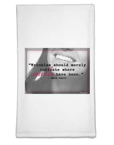 Where Smiles Mark Twain Flour Sack Dish Towel-Flour Sack Dish Towel-TooLoud-White-Davson Sales