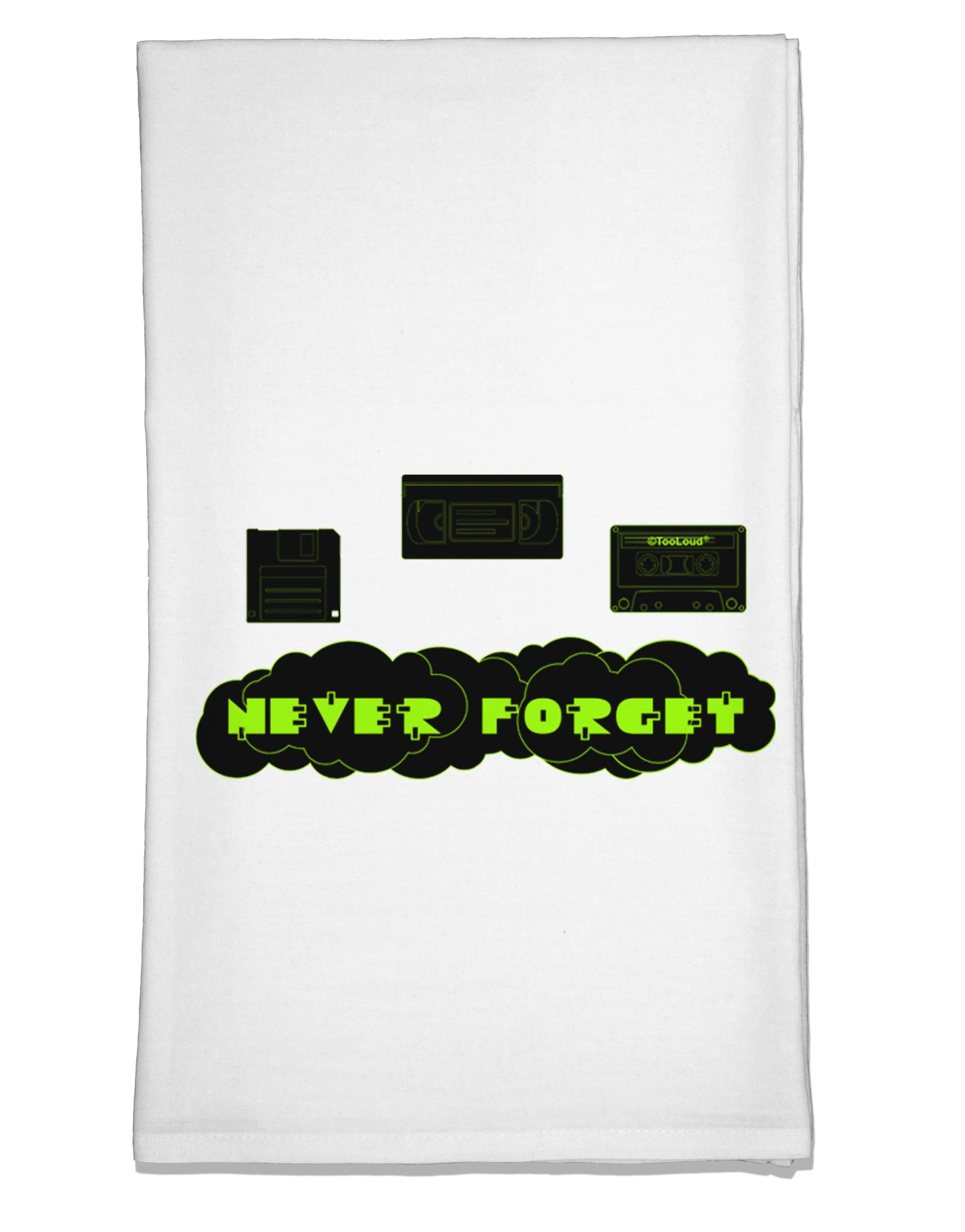 Never Forget Retro 80's Funny Flour Sack Dish Towel by TooLoud-Flour Sack Dish Towel-TooLoud-White-Davson Sales