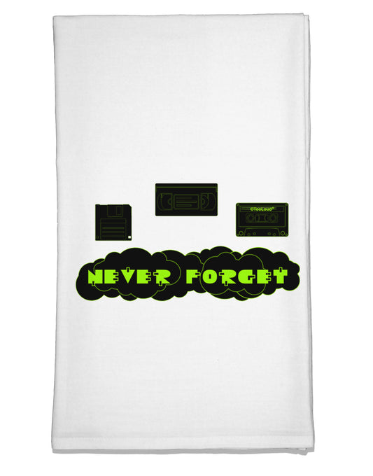 Never Forget Retro 80's Funny Flour Sack Dish Towel by TooLoud-Flour Sack Dish Towel-TooLoud-White-Davson Sales