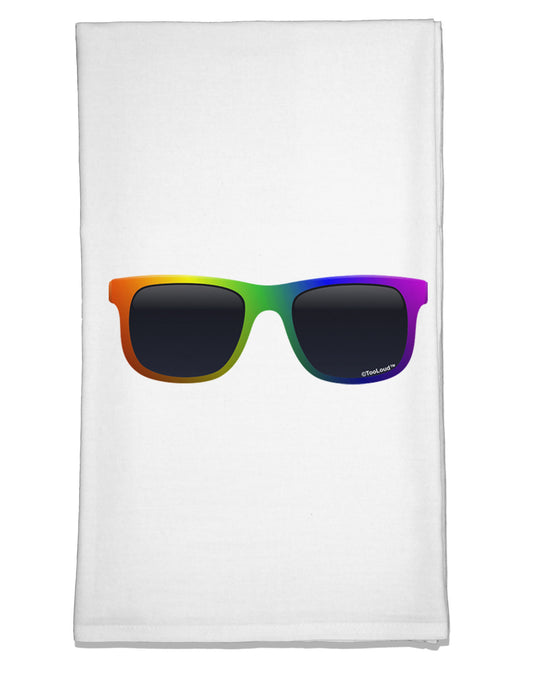 Pride Rainbow Glasses Flour Sack Dish Towel by TooLoud-Flour Sack Dish Towel-TooLoud-White-Davson Sales
