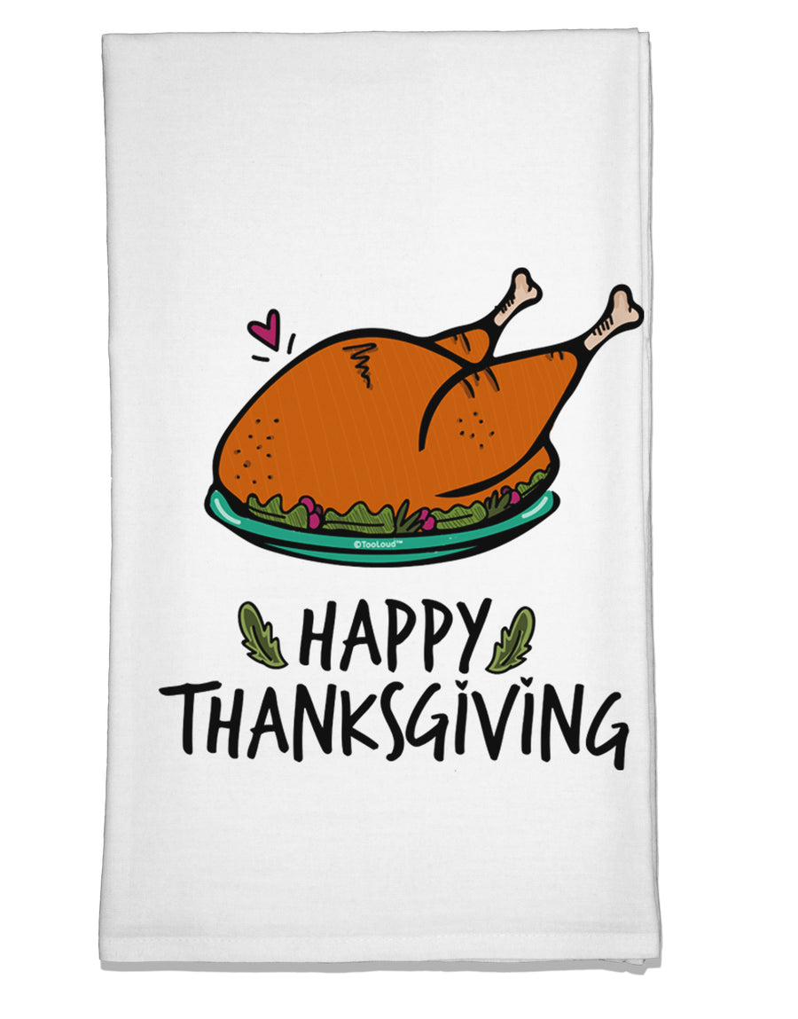 Happy Thanksgiving Flour Sack Dish Towel-Flour Sack Dish Towel-TooLoud-Davson Sales