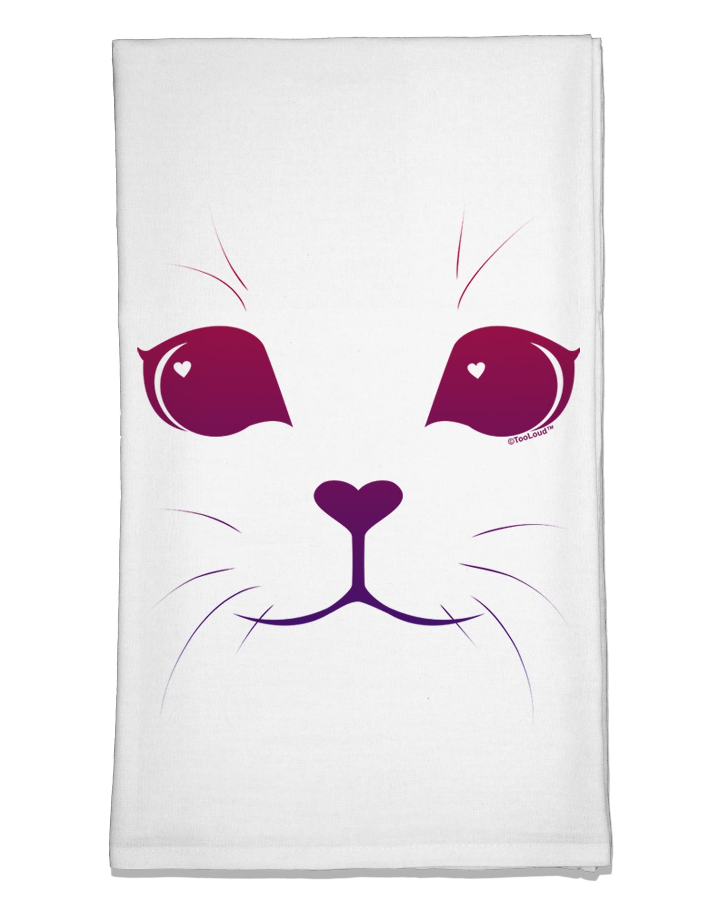 Heart Kitten Flour Sack Dish Towels by TooLoud-Flour Sack Dish Towel-TooLoud-White-Davson Sales