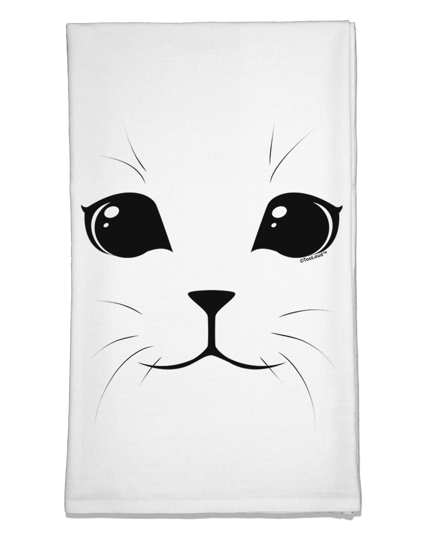 Cute Cat Face Flour Sack Dish Towels by TooLoud-Flour Sack Dish Towel-TooLoud-White-Davson Sales