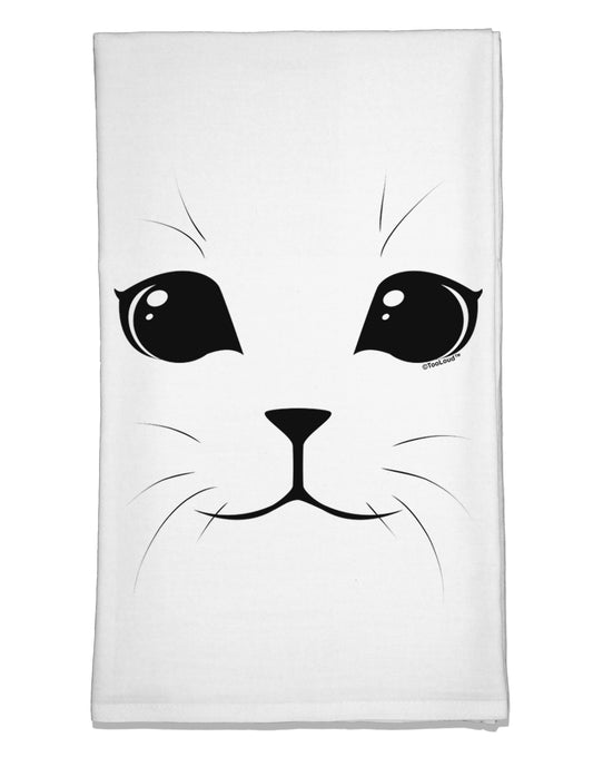 Cute Cat Face Flour Sack Dish Towels by TooLoud-Flour Sack Dish Towel-TooLoud-White-Davson Sales