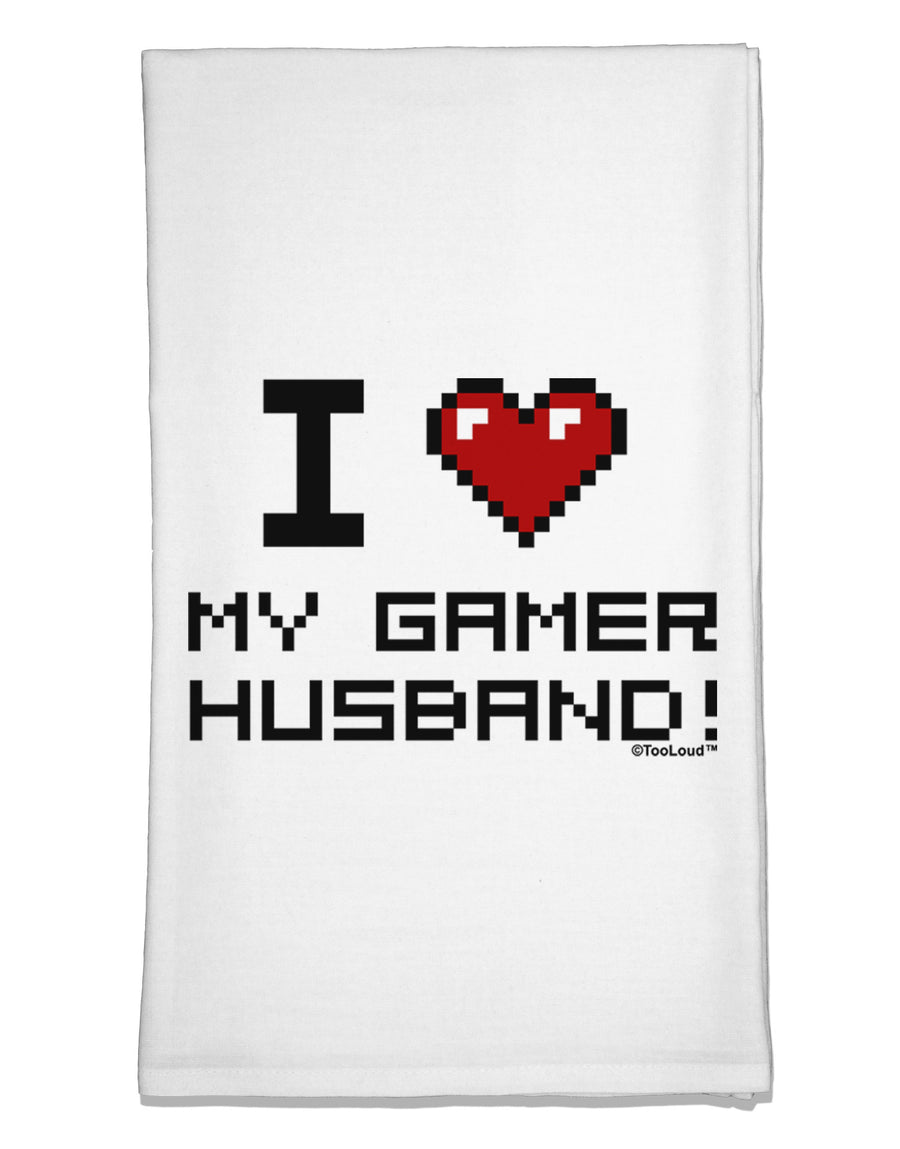 I Heart My Gamer Husband Flour Sack Dish Towels-Flour Sack Dish Towel-TooLoud-White-Davson Sales