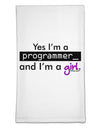 TooLoud Yes I am a Programmer Girl Flour Sack Dish Towel-Flour Sack Dish Towel-TooLoud-White-Davson Sales