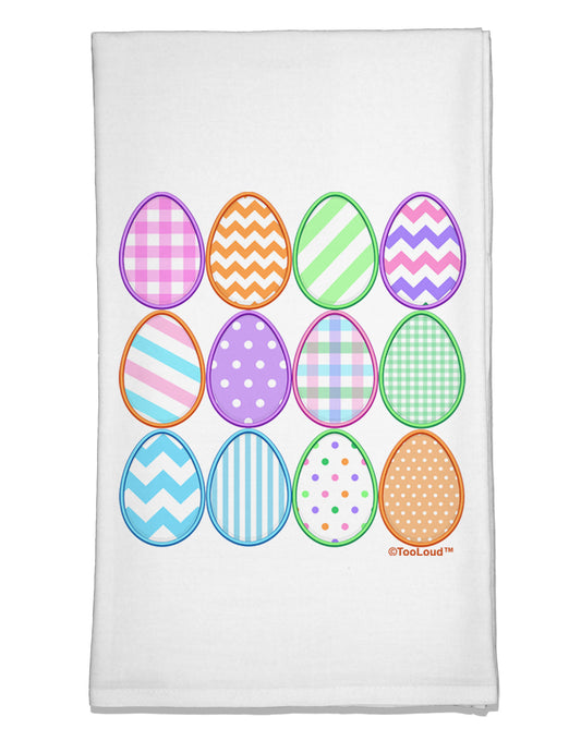 Cute Faux Applique Easter Eggs Flour Sack Dish Towel-Flour Sack Dish Towel-TooLoud-White-Davson Sales