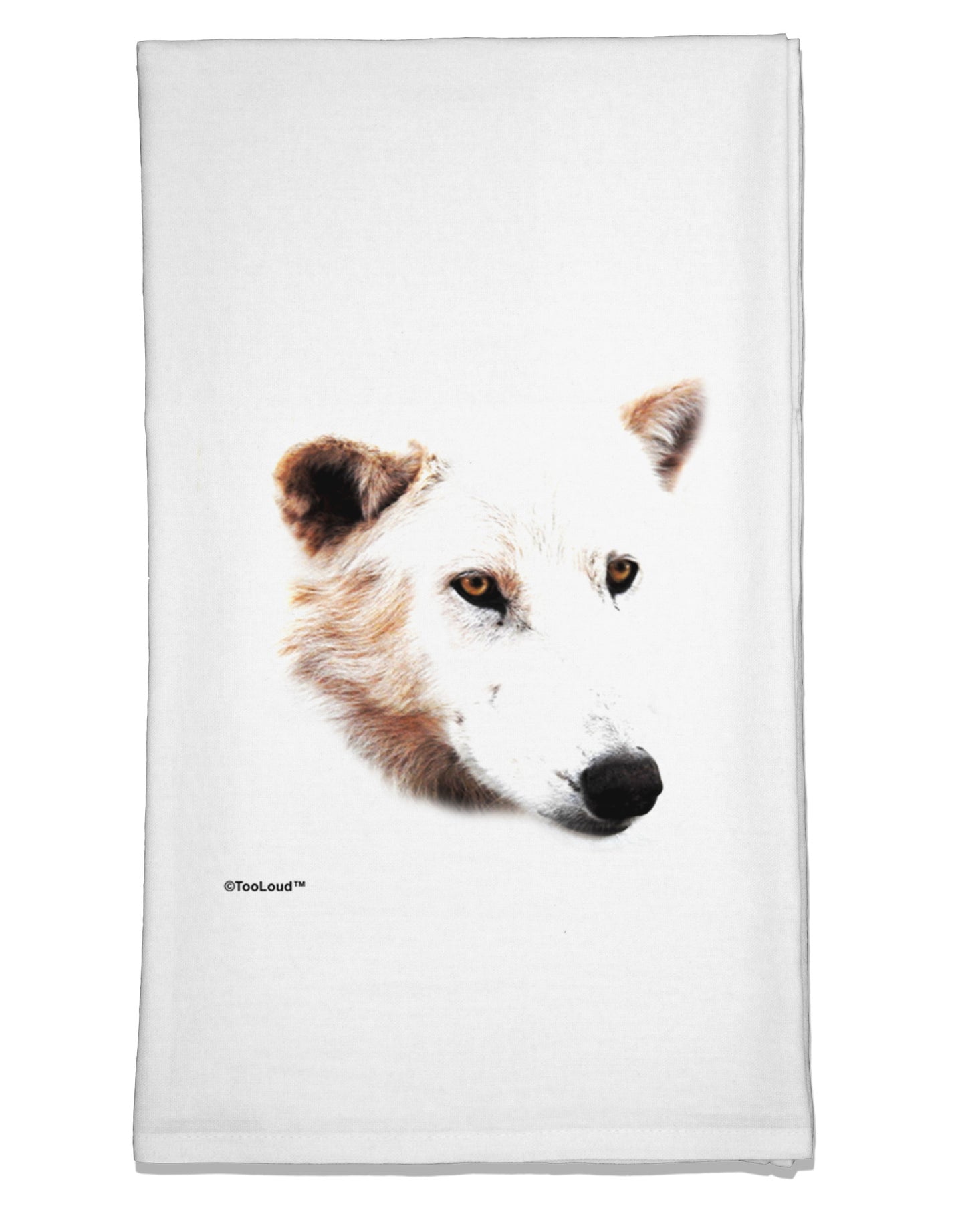 TooLoud White Wolf Head Cutout Flour Sack Dish Towel-Flour Sack Dish Towel-TooLoud-White-Davson Sales