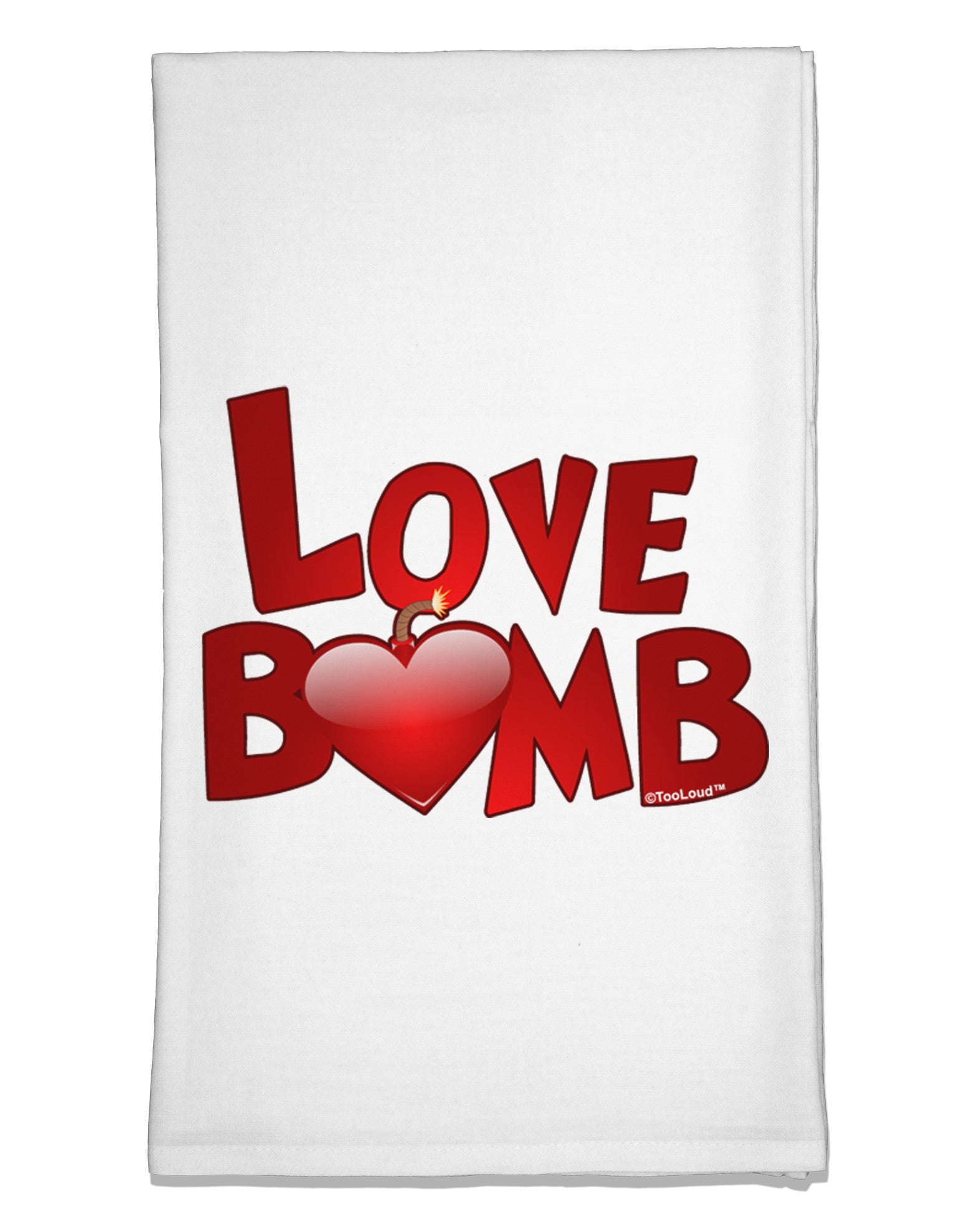 Love Bomb Text Flour Sack Dish Towels-Flour Sack Dish Towel-TooLoud-White-Davson Sales