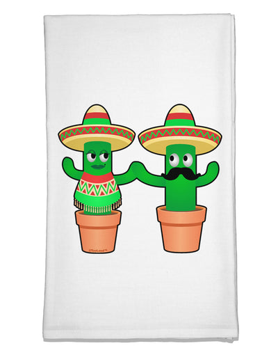 Fiesta Cactus Couple Flour Sack Dish Towel by TooLoud-Flour Sack Dish Towel-TooLoud-White-Davson Sales