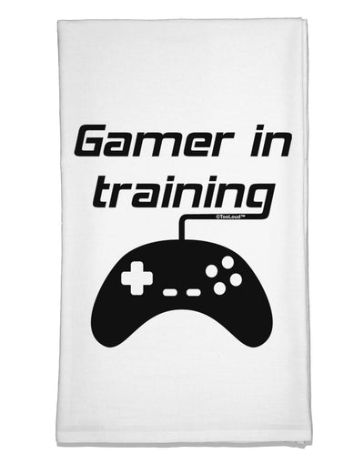 Gamer In Training BnW Flour Sack Dish Towel by TooLoud-Flour Sack Dish Towel-TooLoud-White-Davson Sales