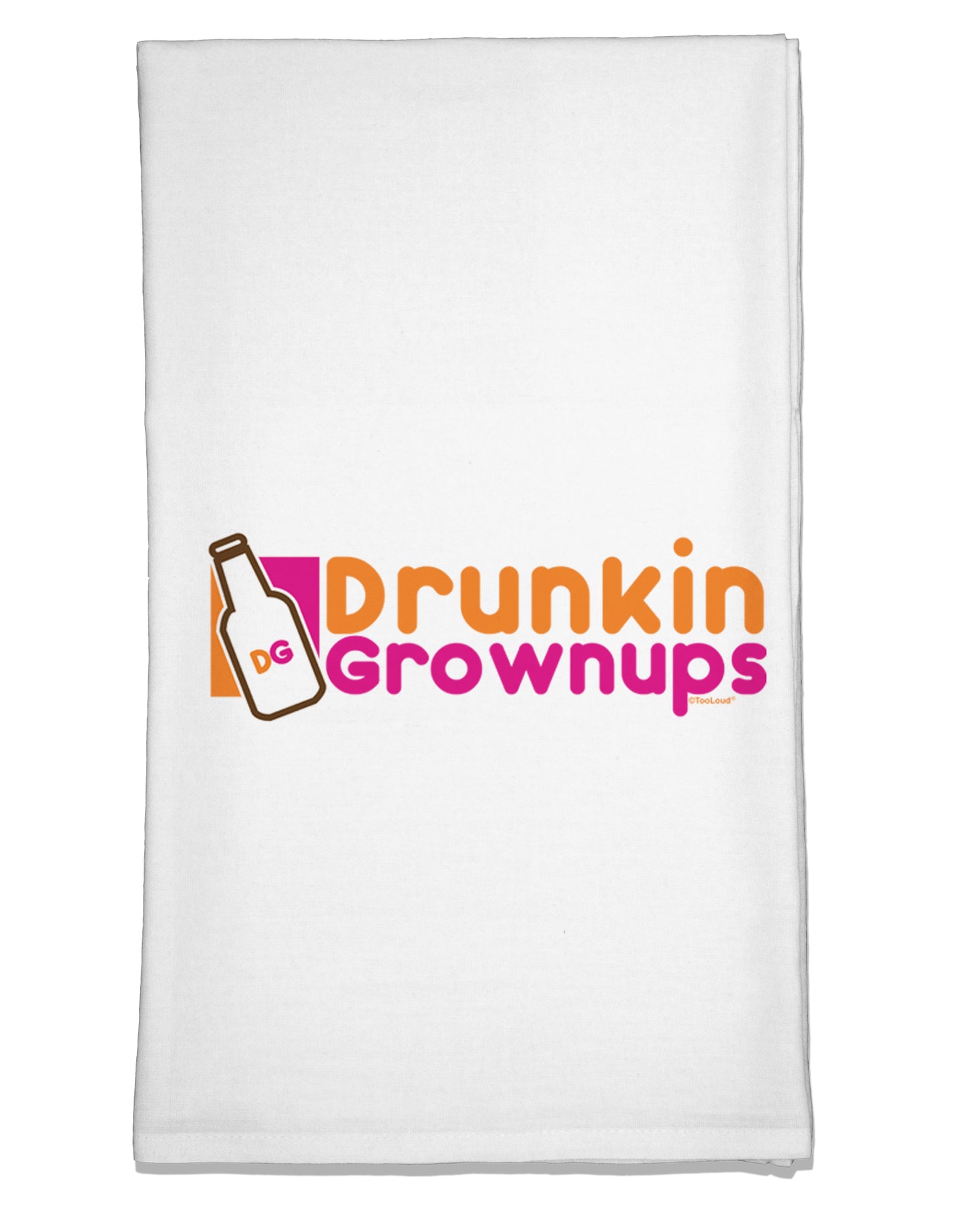 Drunken Grown ups Funny Drinking Flour Sack Dish Towel by TooLoud-Flour Sack Dish Towel-TooLoud-White-Davson Sales