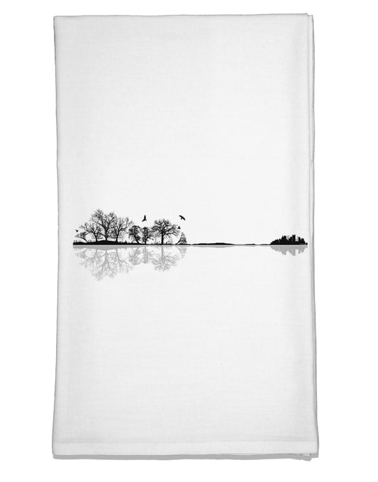 Nature's Harmony Guitar Flour Sack Dish Towel by TooLoud-Flour Sack Dish Towel-TooLoud-White-Davson Sales