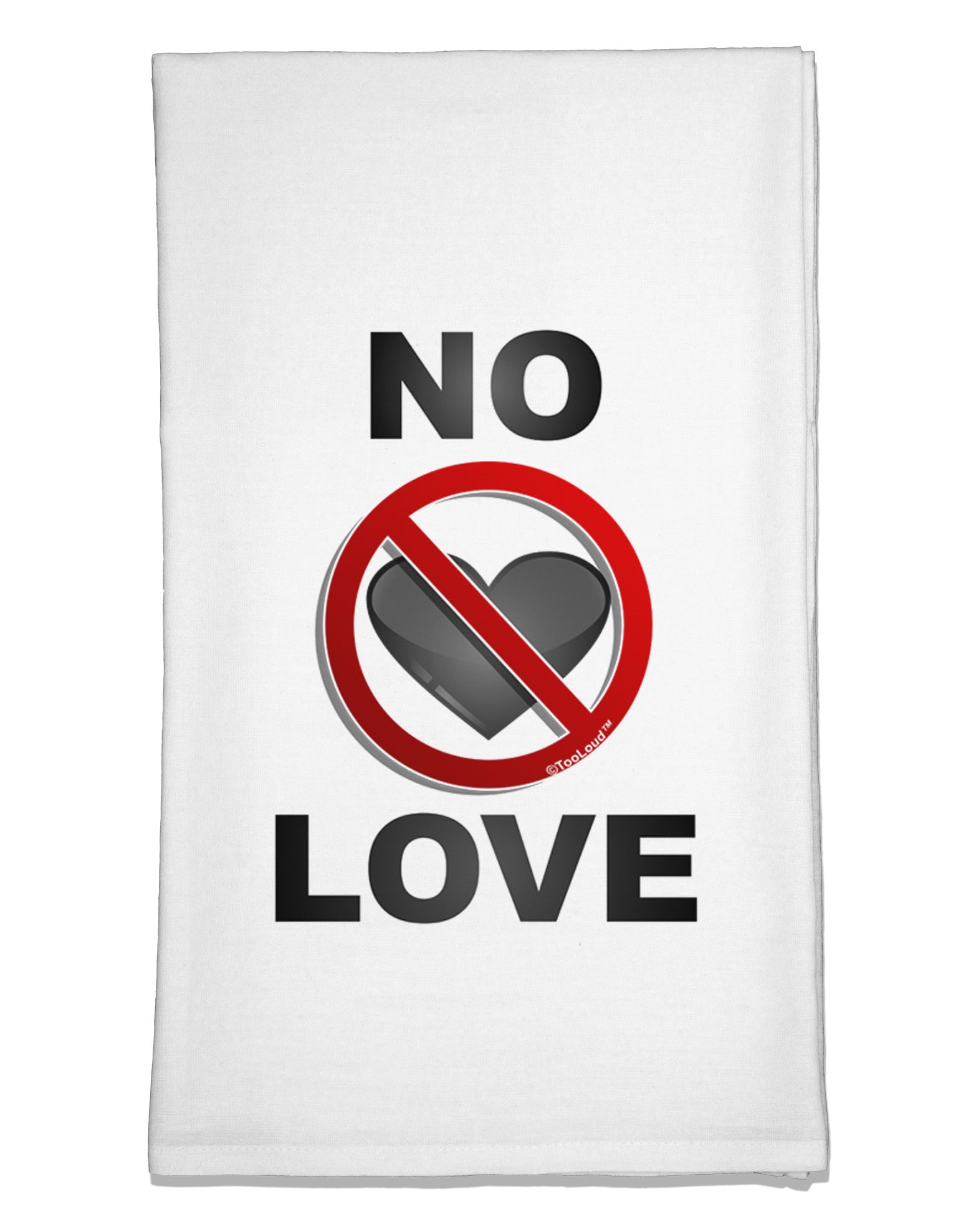 No Love Symbol with Text Flour Sack Dish Towels-Flour Sack Dish Towel-TooLoud-White-Davson Sales