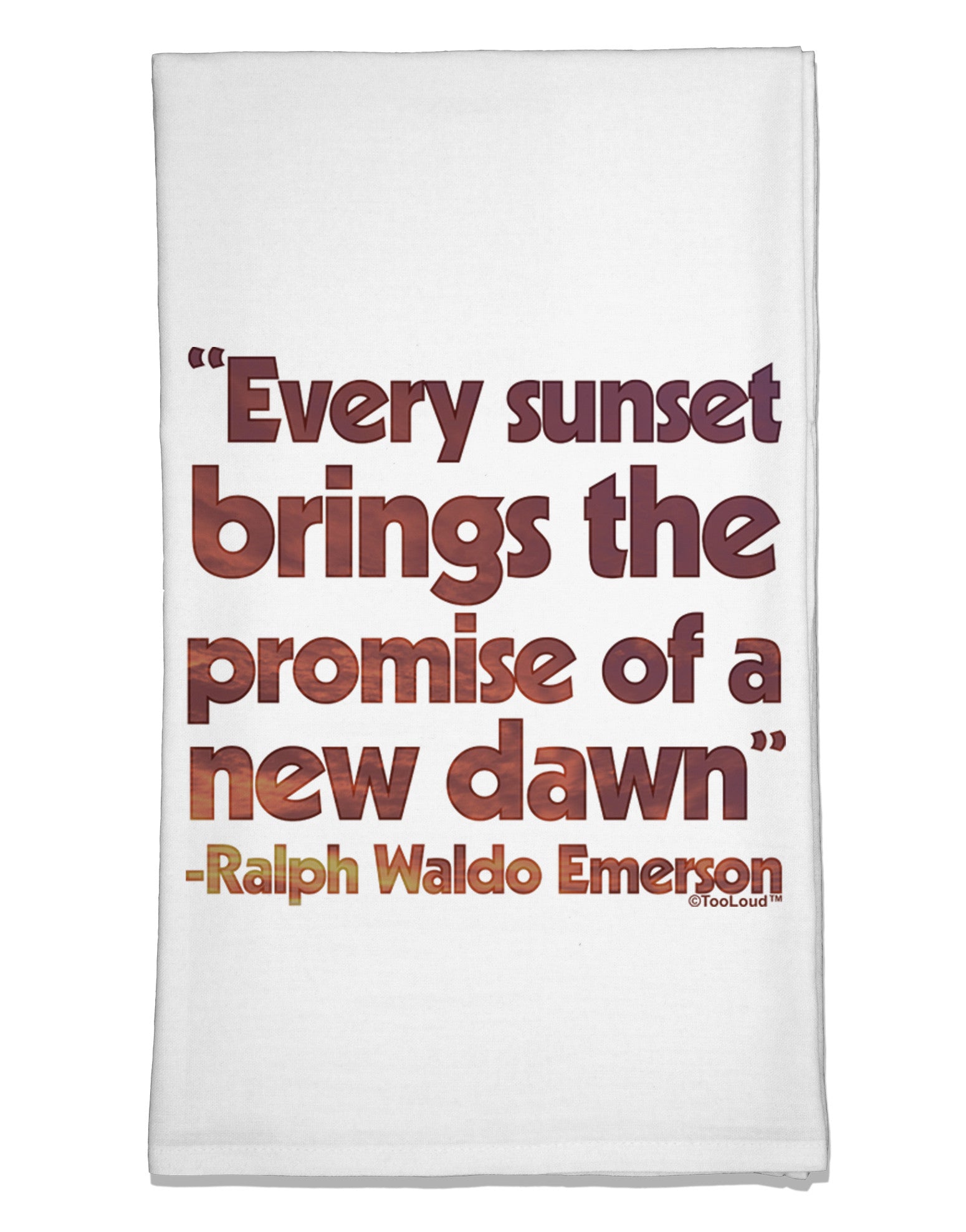 Emerson Sunset Quote Flour Sack Dish Towel-Flour Sack Dish Towel-TooLoud-Davson Sales