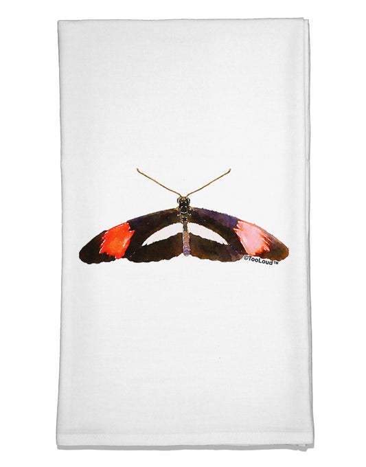 TooLoud Watercolor Butterfly Black Flour Sack Dish Towels-Flour Sack Dish Towel-TooLoud-White-Davson Sales