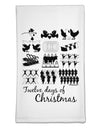 TooLoud Twelve Days of Christmas Text Flour Sack Dish Towels-Flour Sack Dish Towel-TooLoud-White-Davson Sales