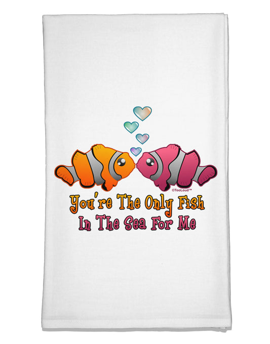 Kissy Clownfish Only Fish In The Sea Flour Sack Dish Towels-Flour Sack Dish Towel-TooLoud-White-Davson Sales