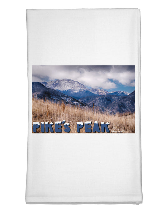 Pikes Peak CO Mountains Text Flour Sack Dish Towel by TooLoud-Flour Sack Dish Towel-TooLoud-White-Davson Sales