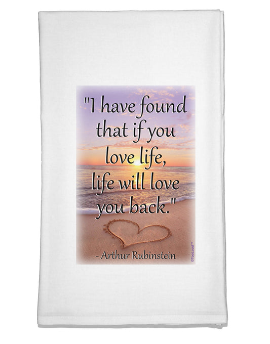 Life Will Love You Back Flour Sack Dish Towel by TooLoud-Flour Sack Dish Towel-TooLoud-White-Davson Sales