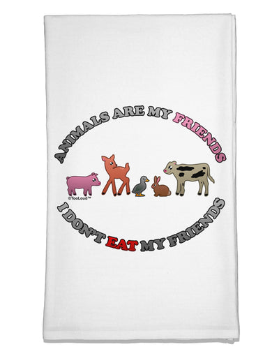 I Don't Eat My Friends Flour Sack Dish Towels-Flour Sack Dish Towel-TooLoud-White-Davson Sales