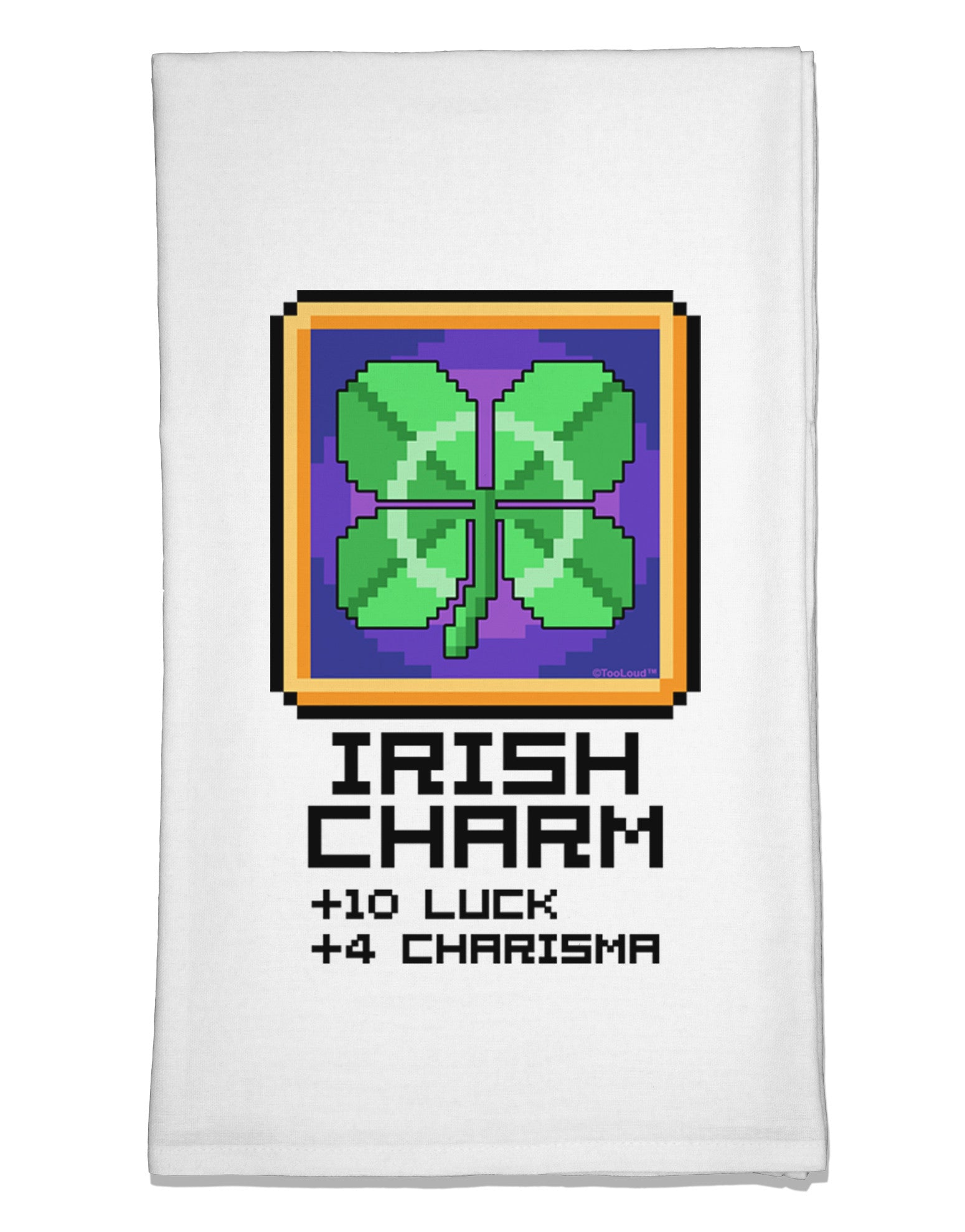Pixel Irish Charm Item Flour Sack Dish Towel-Flour Sack Dish Towel-TooLoud-White-Davson Sales