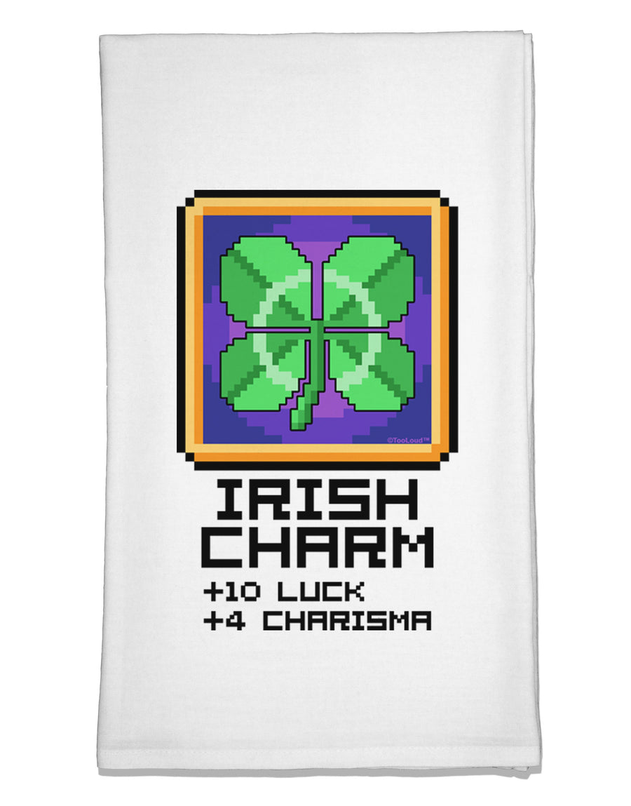 Pixel Irish Charm Item Flour Sack Dish Towel-Flour Sack Dish Towel-TooLoud-White-Davson Sales